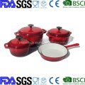 3PCS Enamel Cast Iron Cookware Set for Three Size Casserole